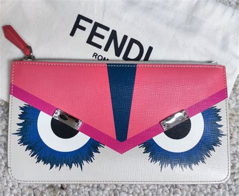 fendi monster zip pouch|FENDI Vitello Elite Crystal Eye Monster Zip Pouch Bellini .